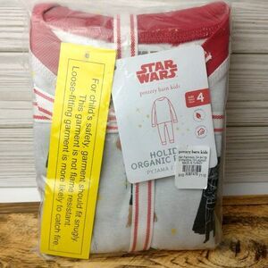 Pottery Barn Kids Disney Star Wars Holiday Organic Pajamas Size 4